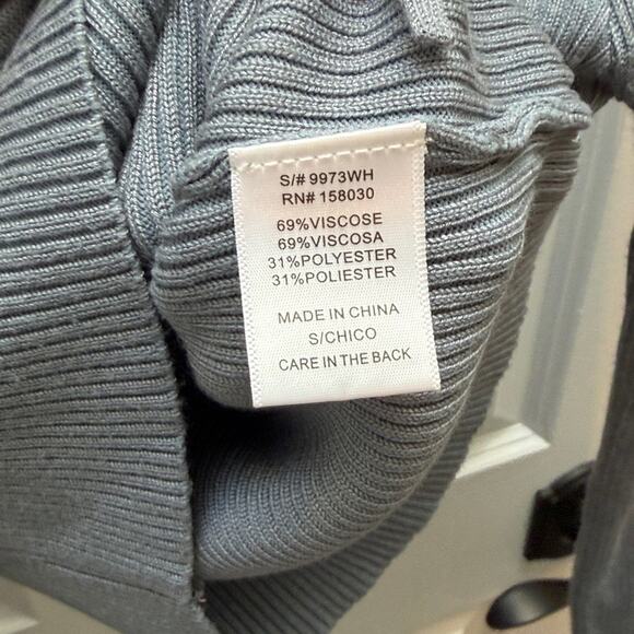 Love Tree Charcoal Ribbed Long Sleeve Blouse size small - Picture 3 of 4